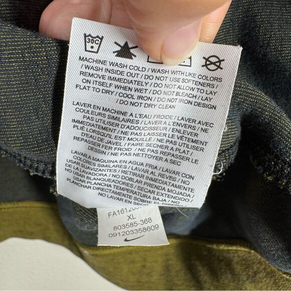 Nike Tech Fleece Full Zip Jacket Olive Green Black Activewear Women’s Size XL - Picture 7 of 7